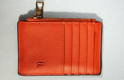RP Porte carte en cuir orange