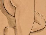 an image of a drawing of a nude woman with her legs crossed
