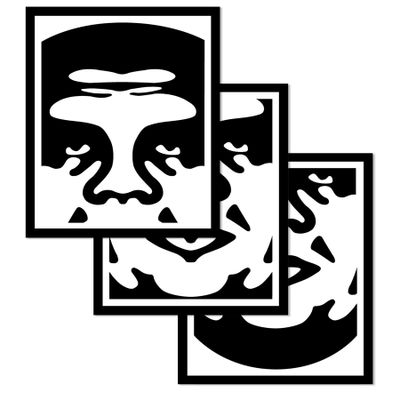 Shepard Fairey OBEY 3-FACE (White) Ensemble de lithographies…