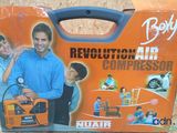 a box with a picture of a man holding a compressor