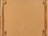 an image of a picture of a painting on a easel with a piece of cardboard