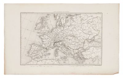 une vieille carte de l'Europe indiquant les frontières des pays