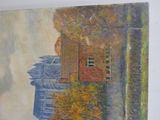 a picture of a painting of a building on the wall