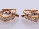 pair of 18k yellow gold and diamond earrings