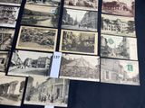 several old black and white photographs of old buildings and buildings
