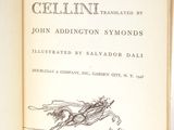 an open book with a drawing of a man riding a horse