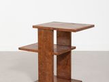 an image of a wooden table with a shelf on top of it