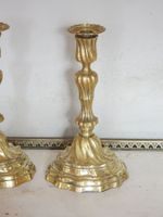PAIRE DE FLAMBEAUX en bronze doré à motif torse et base chan… (photo 4)