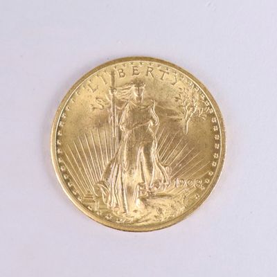 an image of a gold coin on a white surface