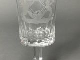an image of a clear glass with a design on it