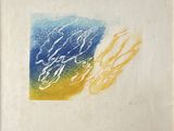 une image représentant une peinture bleue et jaune