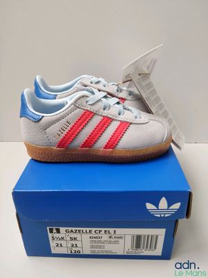Baskets adidas Gazelle grises et rouges