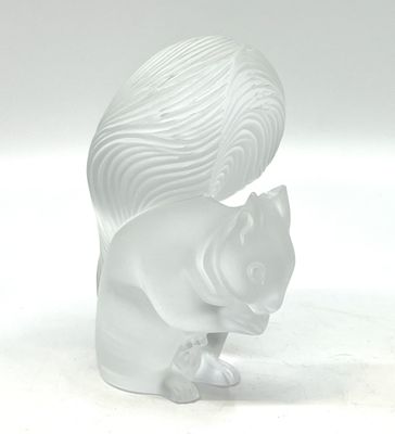 LALIQUE France. Ecureuil grisolin. Sujet en cristal moulé, pressé et s - Photo 1