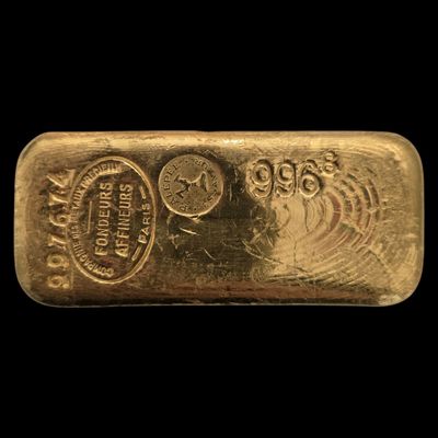 une barre d'or sur fond noir