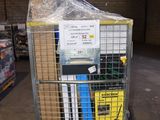 a cart with a lot of items in it in a warehouse