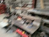 a blurry photo of a truck in a garage