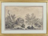une image représentant un dessin d'un pont enjambant une rivière