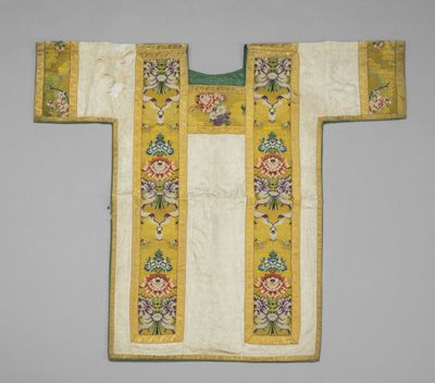 Dalmatique, orfrois en brocart fin XVIIIe début du XIXe sièc…