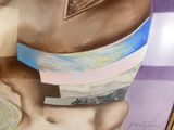une photo d'un tableau représentant une chaussure d'homme posée sur une table