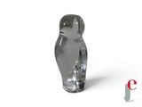 a glass figurine of a cat on a white background
