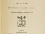 an old book with a black and white image of the title of the book