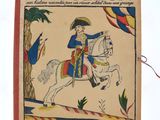 une image représentant un livre sur lequel figure l'image d'un homme à cheval