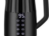 a black and gold electric kettle on a white background