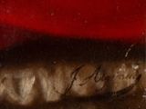 an old picture of a close up of a piece of food