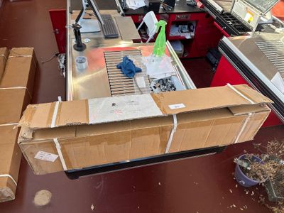 a large box on a table in a factory