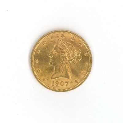 l'image d'une pièce d'or sur laquelle figure une tête de femme