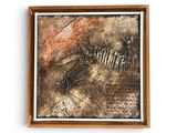 framed picture of a painting of a zebra in a cave