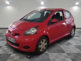 a picture of a red car parked in a garage