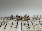 many figurines of soldiers on a table