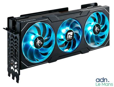 a close up of a video card with two fans on it