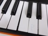 a close up of a keyboard on a table