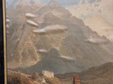 a picture of a painting of a mountain town