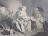 a painting of a man and a woman sitting at a table