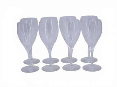 CHRISTOFLE Ensemble de HUIT FLUTES A CHAMPAGNE en cristal à …