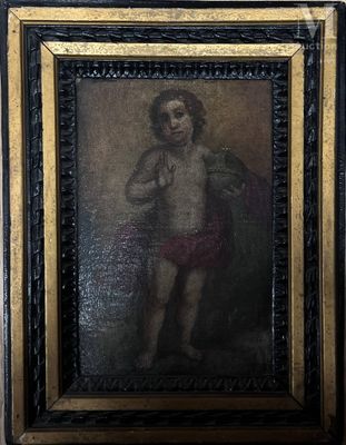 un tableau représentant un homme tenant un sac à la main