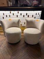 2 Petits fauteuils MOBITEC, beige, assise tournante, petites…