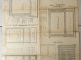 quatre pages de plans représentant une cuisine et une salle à manger, tirées d'un livre