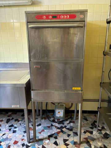Lave-vaisselle inox FRANSTAL sur support inox, 6 paniers plastiqu...