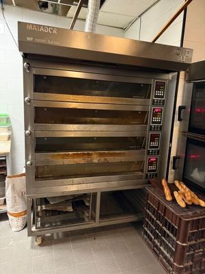 a large oven that has some food inside of it