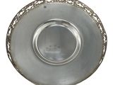 an image of a silver plate on a white background with a white background