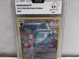 a close up of a pokemon trading card on a table