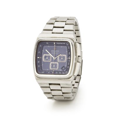 wrist watch on a white background with a blue face