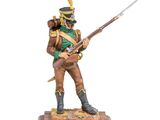 a figurine of a soldier in uniform holding a rifle