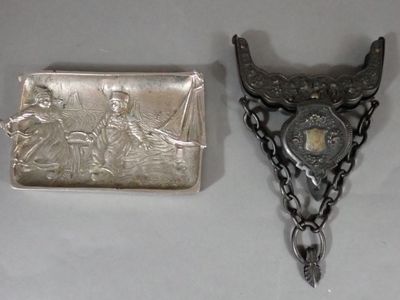 Lot de 2 pièces en métal : Cendrier/vide-poche en métal arge…