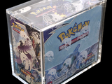 a clear box with a picture of a pokemon card game inside of it