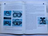 an open book with pictures of glasses and a pair of goggles